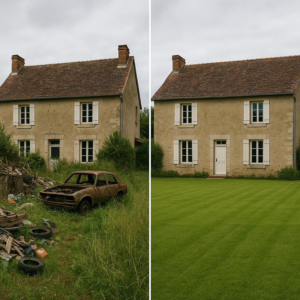 Avant après nettoyage maison insalubre